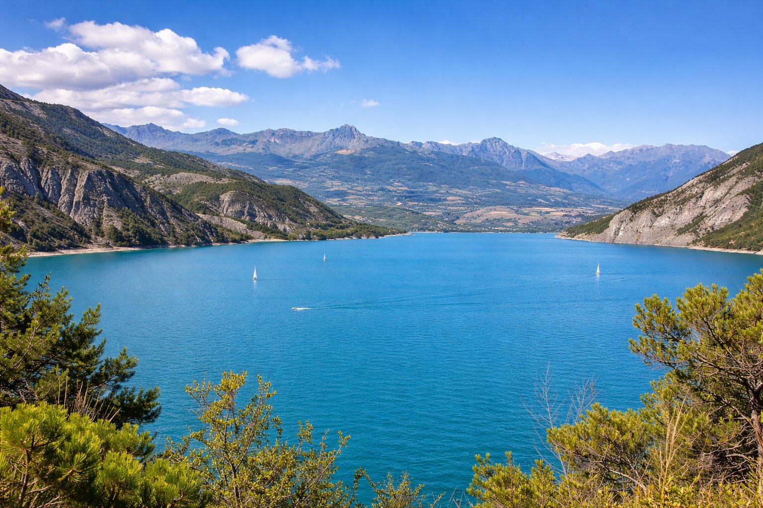 Lac de Serre-Ponçon dans les Hautes-Alpes